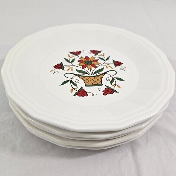 Homer Laughlin USA Bayberry Floral Basket 7" Salad Luncheon Plates - Set of 5 - Picture 11 of 16